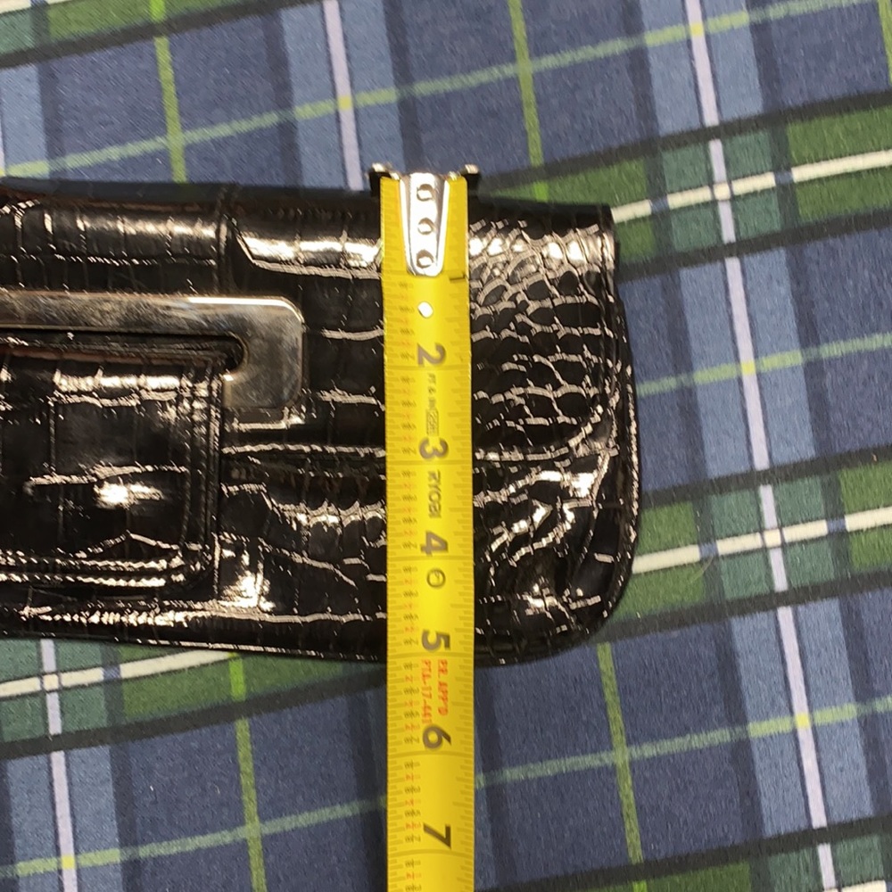 Genuine Faux Leather Black Clutch Purse - Picture 8 of 8